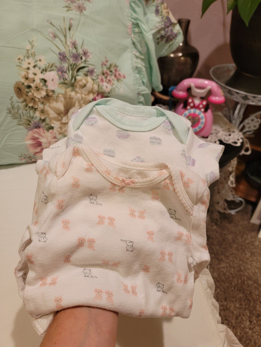Baby Girls Animal Print Cupcakes Onesies